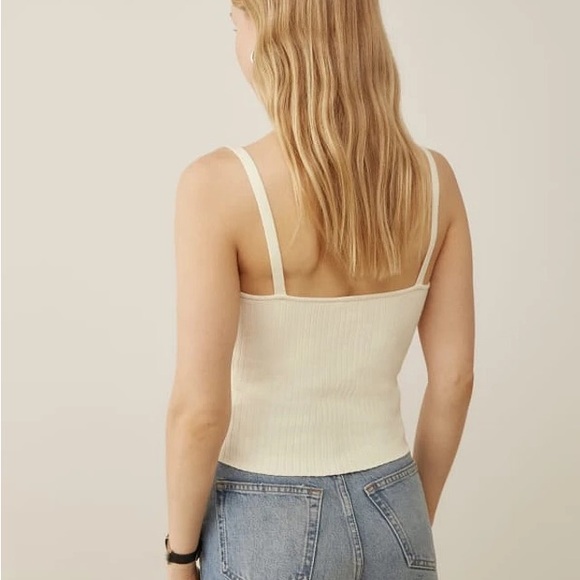 Reformation Silvana tank white cream ribbed sweater size small like new - Picture 8 of 8